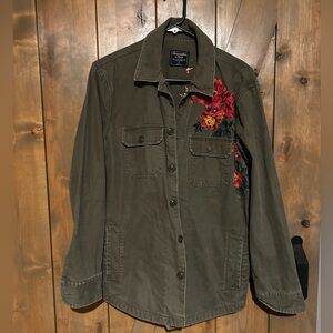 Abercrombie & Fitch Dark Green Floral Utility Jacket